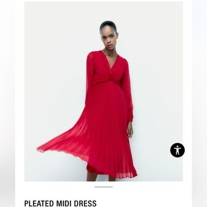 Zara Pleated Midi Dress